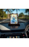 Car Desk/Table Top Goddess Lakshmi Wooden Photo Stand 3x4 Inches, Compact & Stylish Spiritual Display For Car, Home & Office (Pack Of 1) (F14174)