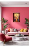 Lord Krishna Photo Frame For Wall & Table | 7x9 Inch Golden Cherry Finish | Decorative Lord Krishna Photo Frame For Home, Office & Pooja Room (F11794)