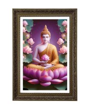Lord Buddha Big Photo Frame - 20x28 Inches For Home,Temple & Office Decoration (F11049)