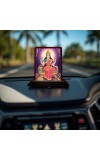 Car Desk/Table Top Goddess Lakshmi Wooden Photo Stand 3x4 Inches, Compact & Stylish Spiritual Display For Car, Home & Office (Pack Of 1) (F14542)