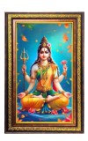 Parvathi Matha Digital Golden Balck Color Photo Frame | Hindu Religious Wall Decor | 10x16 Inches - Inspirational Wall Art For Office, Home Decor - Ideal Spiritual Gift (F16540)