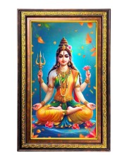 Parvathi Matha Digital Golden Balck Color Photo Frame | Hindu Religious Wall Decor | 10x16 Inches - Inspirational Wall Art For Office, Home Decor - Ideal Spiritual Gift (F16540)