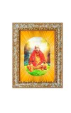 A.C. Bhaktivedanta Swami Prabhupada Spiritual Guru Digital Photo In Designer Frame, Size 8x12 Inch | Hindu Religious Picture For Home Temple, Office & Gift | Wall Art & Pooja Decor (F10492)