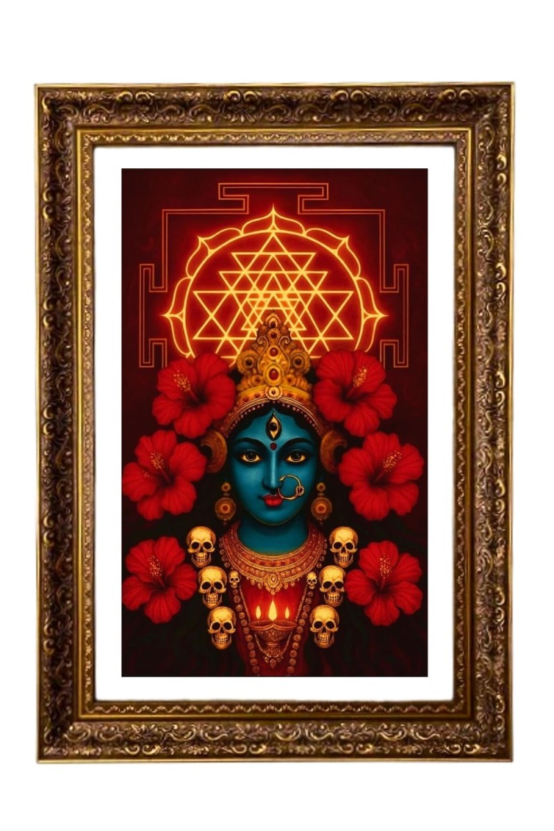 Maa Kali Big Photo Frame - 20x28 Inches For Home,Temple & Office Decoration (F11168)