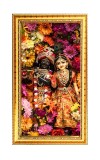 Divine Radha Krishna Digital Golden Color Photo Frame | Hindu Religious Wall Decor | 10x17 Inches - Inspirational Wall Art For Office, Home Decor - Ideal Spiritual Gift (F10256)