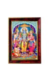 Lord Rama Sita Laxman Hanuman Photo Frame For Wall & Table | 7x9 Inch Golden Cherry Finish | Decorative Lord Rama Sita Laxman Hanuman Photo Frame For Home, Office & Pooja Room (F11834)
