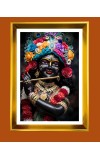 Divine Krishna Golden Photo Frame - 18x22 Inches | Elegant Wooden Frame For Home, Office & Temple Decoration | Spiritual Wall & Table Decor And Gift Item (F9799)