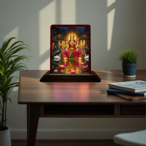 Car Desk/Table Top Goddess Lakshmi Wooden Photo Stand 3x4 Inches, Compact & Stylish Spiritual Display For Car, Home & Office (Pack Of 1) (F14377) Car Desk/Table Top Goddess Lakshmi Wooden Photo Stand 3x4 Inches, Compact & Stylish Spiritual Display For Car, Home & Office (Pack Of 1) (F14377)
