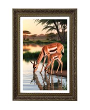 Gazelle Big Photo Frame - 20x28 Inches For Home,Temple & Office Decoration (F11051)