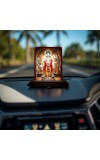 Car Desk/Table Top Lord Dattatreya Wooden Photo Stand 3x4 Inches, Compact & Stylish Spiritual Display For Car, Home & Office (Pack Of 1) (F14395)