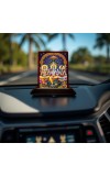 Car Desk/Table Top Lord Vishnu Shakar Brhma Wooden Photo Stand â€“ 3x4 Inches, Compact & Stylish Spiritual Display For Car, Home & Office (Pack Of 1) (F15165)