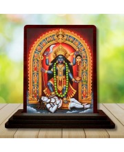 Car Desk/Table Top Maa Kali Wooden Photo Stand â€“ 3x4 Inches, Compact & Stylish Spiritual Display For Car, Home & Office (Pack Of 1) (F15058)