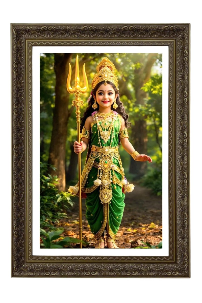 Little Durga Big Photo Frame - 20x28 Inches For Home,Temple & Office Decoration (F11046)