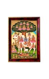 Go Matha Kamadhenu Photo Frame For Wall & Table | 7x9 Inch Golden Cherry Finish | Decorative Go Matha Kamadhenu Photo Frame For Home, Office & Pooja Room (F11805)