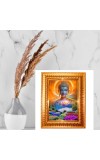 Divine Buddha Golden Designer Photo Frame | 10x14 Inch Religious Wall Hanging Frame For Home & Office Decoration | Hindu Deity Divine Buddha Spiritual Gift Item