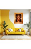 Divine Ganesha Golden Designer Photo Frame | 10x14 Inch Religious Wall Hanging Frame For Home & Office Decoration | Hindu Deity Spiritual Gift Item