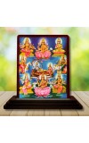 Car Desk/Table Top Ashta Lakshmi Wooden Photo Stand 3x4 Inches, Compact & Stylish Spiritual Display For Car, Home & Office (Pack Of 1) (F14278)