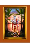 Lord Vishnu Golden Photo Frame - 16x20 Inches | Elegant Wooden Frame For Home, Office & Temple Decoration | Spiritual Wall & Table Decor And Gift Item (F9551)