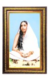 Sarada Devi Digital Golden Balck Color Photo Frame | Hindu Religious Wall Decor | 10x16 Inches - Inspirational Wall Art For Office, Home Decor - Ideal Spiritual Gift (F16635)