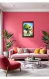 Lord Hanuman Ji Photo Frame For Wall & Table | 7x9 Inch Golden Cherry Finish | Decorative Lord Hanuman Ji Photo Frame For Home, Office & Pooja Room (F11406)