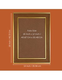 Panchmukhi Lakhsmi Photo Frame 14x18 Inches-Brown Wooden Frame For Home, Office & Temple Decoration And Gifting (F6414)