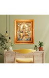 Lord Kuber Maharaj Golden Designer Photo Frame | 10x14 Inch Religious Wall Hanging Frame For Home & Office Decoration | Hindu Deity Spiritual Gift Item