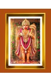 Lord Hanuman Golden Photo Frame - 10x14 Inches | Elegant Wooden Frame For Home, Office & Temple Decoration | Spiritual Wall & Table Decor and Gift Item