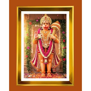 Lord Hanuman Golden Photo Frame - 16x20 Inches | Elegant Wooden Frame For Home, Office & Temple Decoration | Spiritual Wall & Table Decor And Gift Item (F9450) Lord Hanuman Golden Photo Frame - 16x20 Inches | Elegant Wooden Frame For Home, Office & Temple Decoration | Spiritual Wall & Table Decor And Gift Item (F9450)