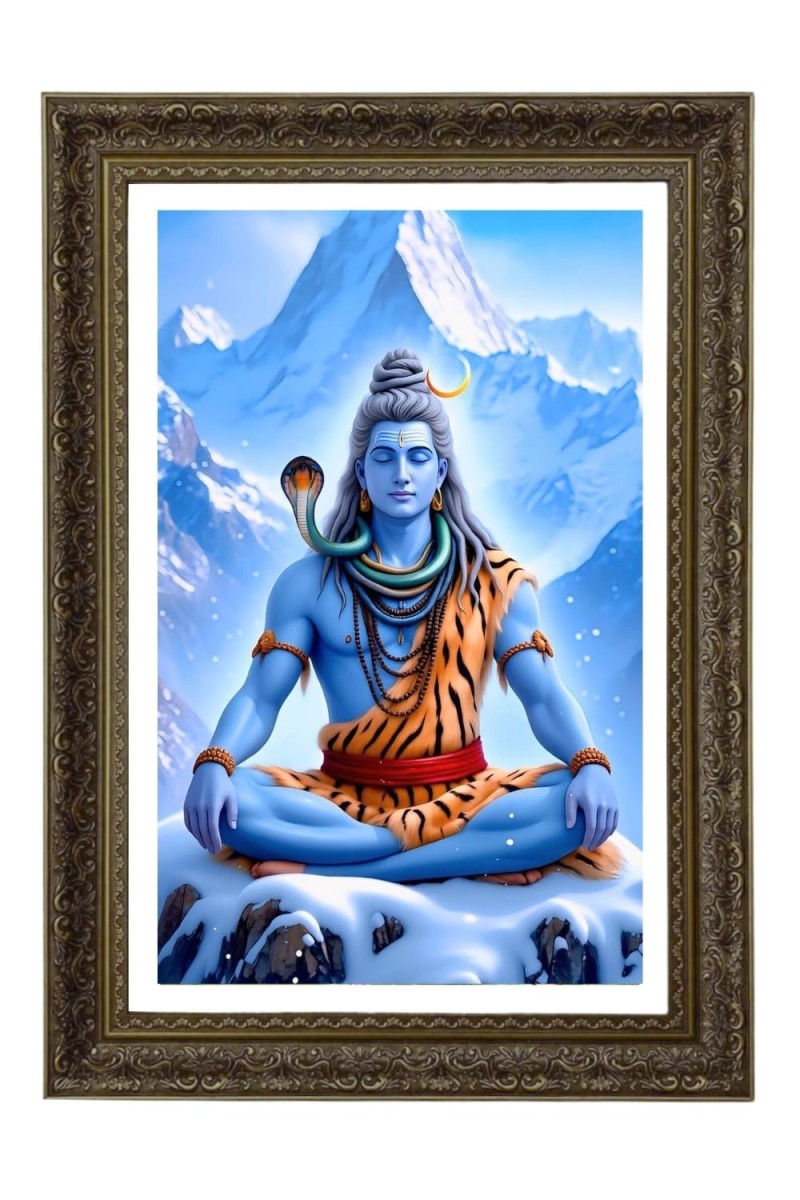 Lord Mhadev Big Photo Frame - 20x28 Inches For Home,Temple & Office Decoration (F11053)