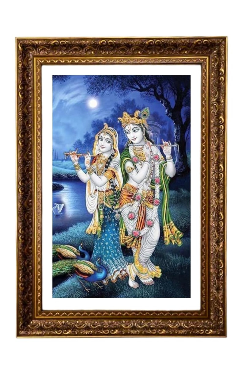 Divine Radha Krishna Big Photo Frame - 20x28 Inches For Home,Temple & Office Decoration (F11276)