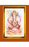 Golden Photo Frame - 10x14 Inches | Elegant Wooden Frame For Home, Office & Temple Decoration | Spiritual Wall & Table Decor and Gift Item