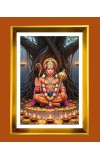 Lord Hanuman Golden Photo Frame - 10x14 Inches | Elegant Wooden Frame For Home, Office & Temple Decoration | Spiritual Wall & Table Decor And Gift Item (F9448)