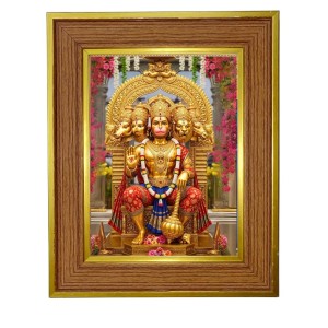 Lord Bajrang Bali Photo Frame 12x16 Inches-Brown Wooden Frame For Home, Office & Temple Decoration And Gifting (F6388) Lord Bajrang Bali Photo Frame 12x16 Inches-Brown Wooden Frame For Home, Office & Temple Decoration And Gifting (F6388)