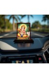 Car Desk/Table Top Lord Ganesha Wooden Photo Stand 3x4 Inches, Compact & Stylish Spiritual Display For Car, Home & Office (Pack Of 1) (F14524)