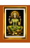 Mata Lakshmi Golden Photo Frame - 10x14 Inches | Elegant Wooden Frame For Home, Office & Temple Decoration | Spiritual Wall & Table Decor and Gift Item