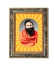 Baba Ramdev Spiritual Guru Digital Photo In Designer Frame, Size 10x16 Inch | Hindu Religious Picture For Home Temple, Office & Gift | Wall Art & Pooja Decor (F10441)