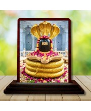 Car Desk/Table Top Jyothirlingam Wooden Photo Stand 3x4 Inches, Compact & Stylish Spiritual Display For Car, Home & Office (Pack Of 1) (F14472)