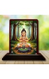 Car Desk/Table Top Swamiye Saranam Ayyappa Wooden Photo Stand 3x4 Inches, Compact & Stylish Spiritual Display For Car, Home & Office (Pack Of 1) (F14215)