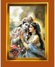 Golden Photo Frame - 10x14 Inches | Elegant Wooden Frame For Home, Office & Temple Decoration | Spiritual Wall & Table Decor and Gift Item