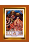 Divine Radha Krishna Golden Photo Frame - 10x14 Inches | Elegant Wooden Frame For Home, Office & Temple Decoration | Spiritual Wall & Table Decor and Gift Item