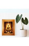 Lord Ganesha Golden Designer Photo Frame | 18x22 Inch Religious Wall Hanging Frame For Home, Office Decoration and Spiritual Gift Item (M2)