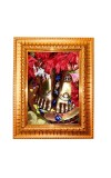 Goddess Kali Golden Designer Photo Frame | 10x14 Inch Religious Wall Hanging Frame For Home & Office Decoration | Hindu Deity Goddess Kali Spiritual Gift Item