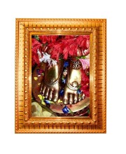 Goddess Kali Golden Designer Photo Frame | 10x14 Inch Religious Wall Hanging Frame For Home & Office Decoration | Hindu Deity Goddess Kali Spiritual Gift Item