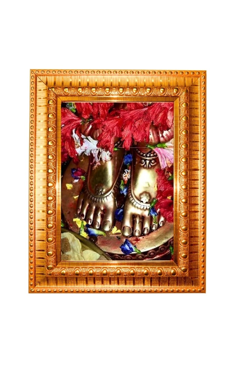 Goddess Kali Golden Designer Photo Frame | 10x14 Inch Religious Wall Hanging Frame For Home & Office Decoration | Hindu Deity Goddess Kali Spiritual Gift Item