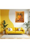 Swami Sri Yukteswar Giri Golden Designer Photo Frame | 16x20 Inch Religious Wall Hanging Frame For Home & Office Decoration | Hindu Deity Spiritual Gift Item