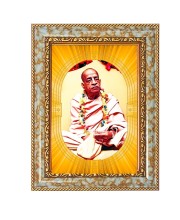 A.C. Bhaktivedanta Swami Prabhupada Spiritual Guru Digital Photo In Designer Frame, Size 16x20 Inch | Hindu Religious Picture For Home Temple, Office & Gift | Wall Art & Pooja Decor (F10483)