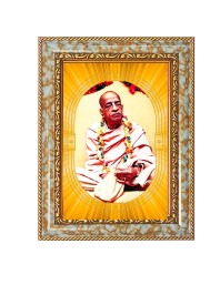 A.C. Bhaktivedanta Swami Prabhupada Spiritual Guru Digital Photo In Designer Frame, Size 8x12 Inch | Hindu Religious Picture For Home Temple, Office & Gift | Wall Art & Pooja Decor (F10483)