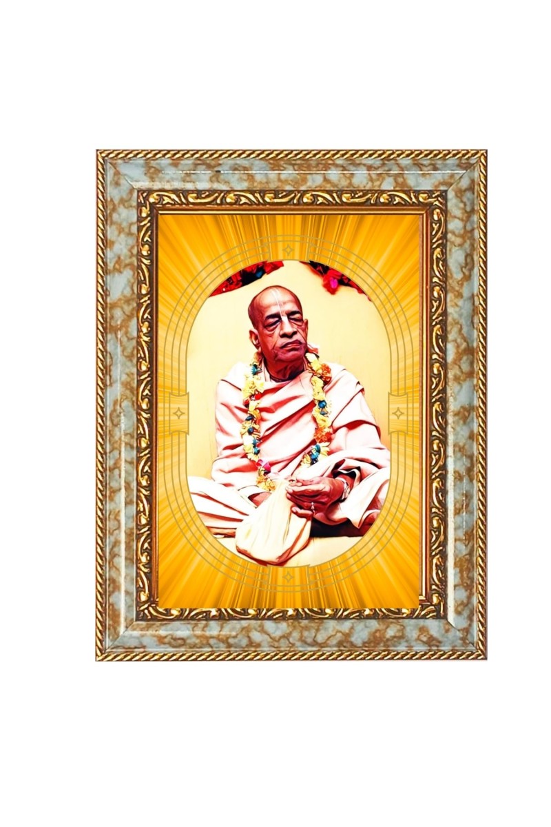A.C. Bhaktivedanta Swami Prabhupada Spiritual Guru Digital Photo In Designer Frame, Size 8x12 Inch | Hindu Religious Picture For Home Temple, Office & Gift | Wall Art & Pooja Decor (F10483)