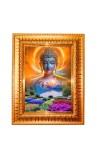 Divine Buddha Golden Designer Photo Frame | 10x14 Inch Religious Wall Hanging Frame For Home & Office Decoration | Hindu Deity Divine Buddha Spiritual Gift Item