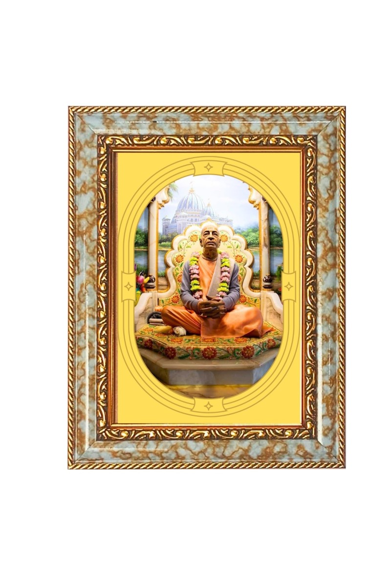 A. C. Bhaktivedanta Swami Prabhupada. Spiritual Guru Digital Photo In Designer Frame, Size 14x18 Inch | Hindu Religious Picture For Home Temple, Office & Gift | Wall Art & Pooja Decor (F10409)
